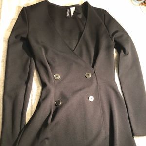 Black long sleeved suit romper